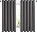 NICETOWN Blackout Curtains Panels for Bedroom, 2 Panels, 66 x 60 Inch, Gray, 3 Pass Microfiber Noise Reducing Thermal Insulated Solid Ring Top Blackout Window Drapes