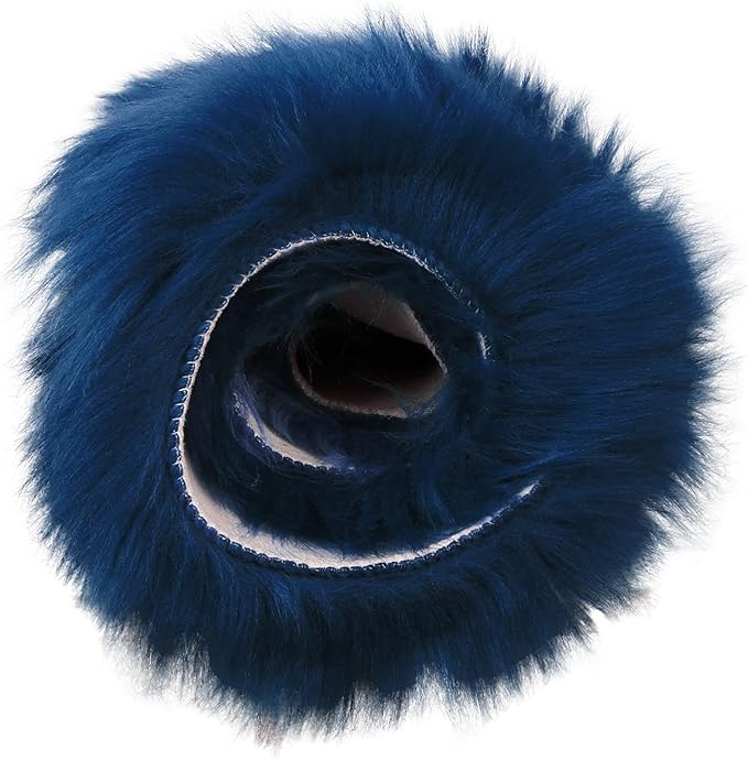 duduta Navy Blue Faux Sheepskin Runner Rugs 2x6 ft, Fluffy Shag Bedroom Bedside Rug Fur Couch Sofa Covers Washable
