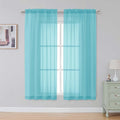 Simplebrand Aqua Sheer Curtains 63 Inch Length 2 Panels, Rod Pocket Solid Color Window Sheer Curtain Panels, Elegant Curtains & Drapes for Living Room, Bedroom 2 Panels (Ivory, 42" W x 63" L)