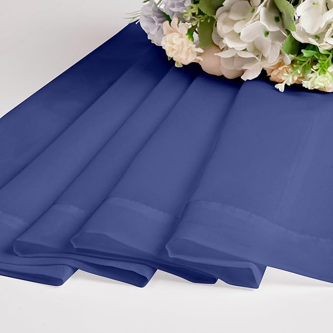 OWENIE Blue Sheer Curtains 96 Inch Long 2 Panels Set, Light Filtering Rod Pocket Soft Clear Sheer Curtain for Bedroom/Living Room, 2Pcs, Each 42" W x 96" L, Royal Blue