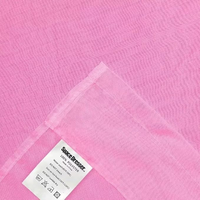 SpaceDresser Basic Rod Pocket Sheer Voile Window Curtain Panels Pink 1 Pair 2 Panels 70 Width 96 Inch Long for Kitchen Bedroom Children Living Room Yard（Pink, 70W x 96L）