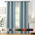 MIULEE Slate Blue Blackout Curtains for Bedroom Living Room 84 Inches Long 2 Panels, Thermal Insulated Room Darkening Drapes Solid Grommet Noise Reduction Light Blocking Window Treatments 40x84 Inch