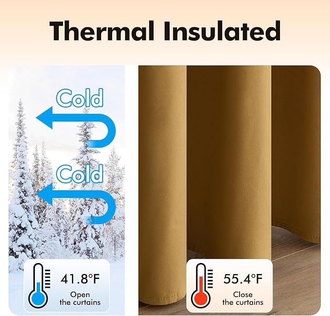 MIULEE 90 Inches Velvet Curtains Gold Elegant Grommet Curtains Fall Thermal Insulated Soundproof Room Darkening Curtains/Drapes for Classical Living Room Bedroom Decor 52 x 90 Inch Set of 2