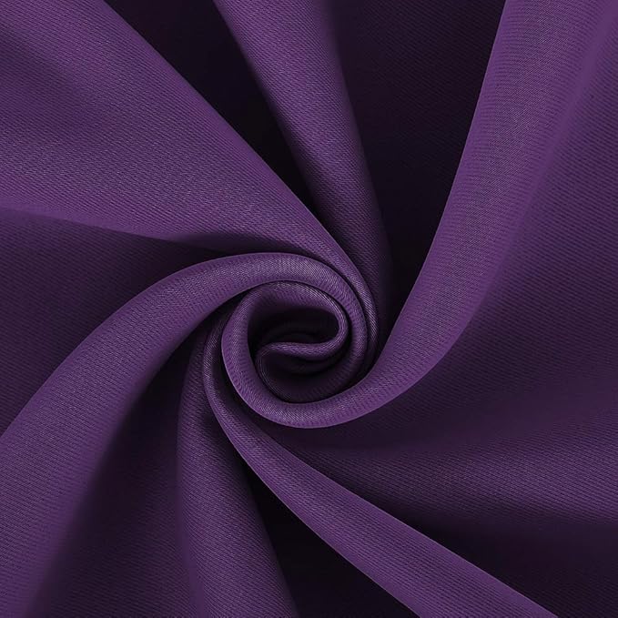 NICETOWN Blackout Curtain Panels for Bedroom, 2 Panels, Royal Purple, W42 x L40-inch, Thermal Insulated Grommet Top Blackout Draperies and Drapes for Basement