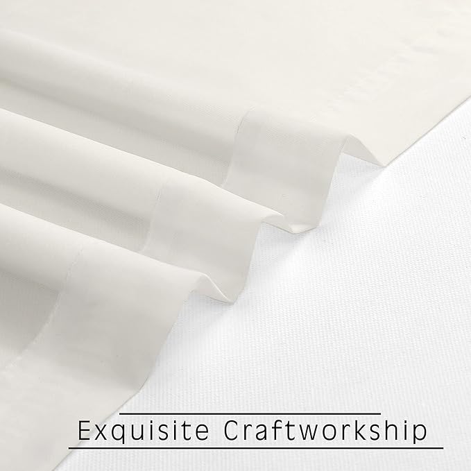 OVZME Ivory Sheer Curtains 84 Inch Length 2 Panels for Bedroom, Elegant Light Filtering Sheer Ivory Curtains Window Treatment for Living Room & Sliding Glass Door, 1 Pair, Each 42Wx84L