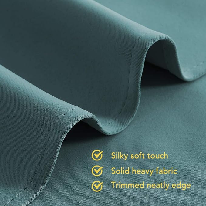 NICETOWN Blackout Curtains for Bedroom, Sea Teal, 42 W by 80 L, Set of 2, Thermal Insulated Curtains & Drapes with Grommet Top for Living Room, Privacy Window Treatment Draperies