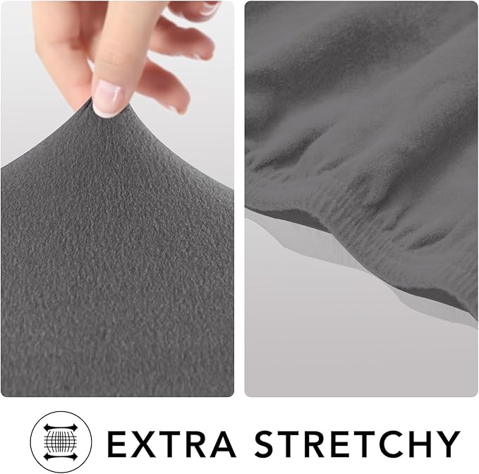 PureFit Super Stretch Sofa Slipcover – Spandex Non Slip Soft Couch Sofa Cover, Washable Furniture Protector with Non Skid Foam and Elastic Bottom for Kids, Pets (Oversized, Light Gray)