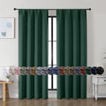 Simplebrand Ava Ever Green Blackout Curtains for Bedroom, 72 Inch Length, 2 Panels Set, Thermal Insulated, Rod Pocket, Window Curtains for Patio, French Door, W40 x L72 Inch