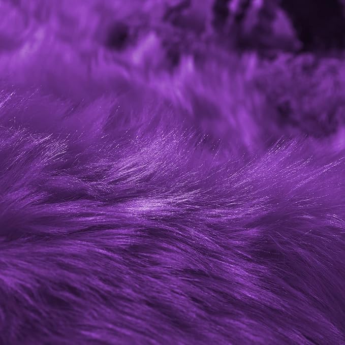 Goolela Purple Area Rug 5x8 Fluffy Fuzzy Furry Carpet for Bedroom Living Room Girls Faux Fur Plush Shaggy Washable Rectangle