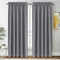 DWCN Blackout Curtains for Living Room Thermal Insulated, Energy Saving & Noise Reducing Bedroom Curtains, Grey, W 70x L 84 Inch, Set of 2 Rod Pocket Curtain Panels