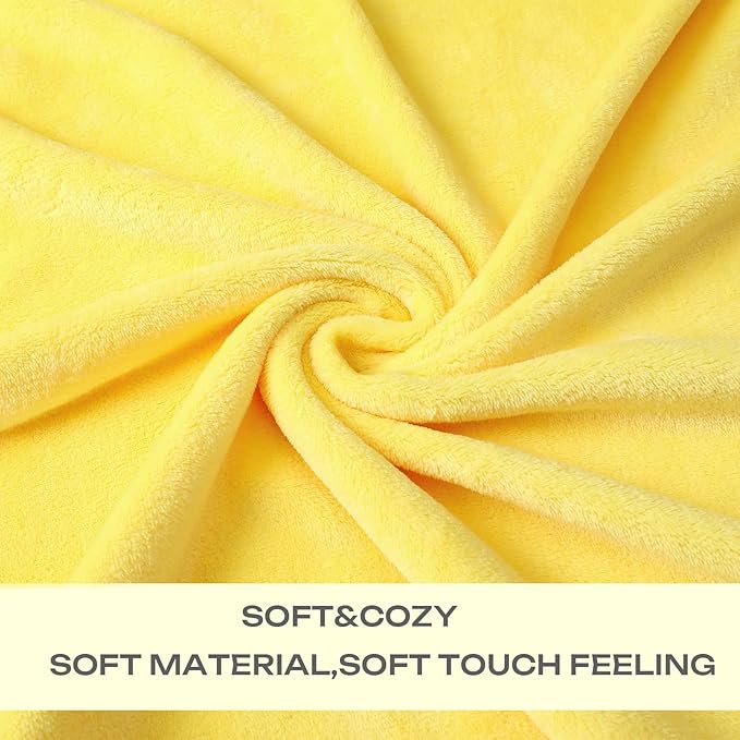 JIAHANNHA Fleece Blanket King Size Yellow 108 by 90 Inches Throw Blankets for Bed Sofa Couch 280GSM,Super Soft Cozy and Luxury Bed Blanket for All Season