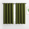 NICETOWN Bedroom Room Darkening Curtains and Drapes - Window Treatment Thermal Insulated Solid Grommet Room Darkening Draperies for Bedroom (Olive, Set of 2, 46 by 54 Inch)