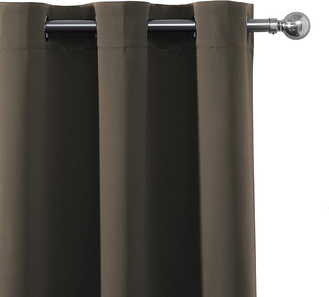 LEMOMO Blackout Curtains 66 x 95 inch/Chocolate Brown Curtains Set of 2 Panels/Thermal Insulated Room Darkening Bedroom Curtains