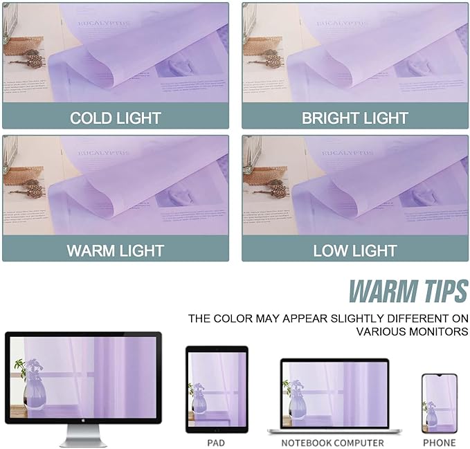 Lavender Sheer Curtains 63 Inch Length 2 Panels, Voile Sheer Curtain for Living Room, Breathable Light Filtering Modern Window Treatments, Soft Fabric Dual Rod Pocket Drapes, 2x42Wx63L Inches