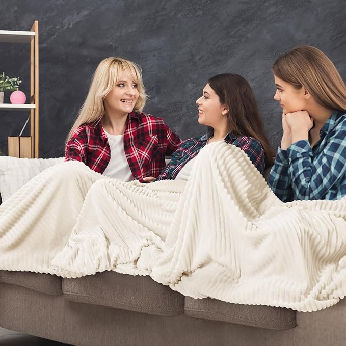 Buryeah 48 Pcs Flannel Throw Blanket Bulk 50 x 60 in Sleepover Blanket Outdoor Wedding Throw Lightweight, Oeko-tex Standard 100 Certified for Sofa Homeless Gifts (Beige)