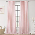 Light Pink Linen Curtains 108 Inches Long for Living Room 2 Panels Set Neutral Modern Farmhouse Back Tab Light Filtering Semi Sheer Window Curtains for Kids Bedroom Pink Decor 9 ft Length