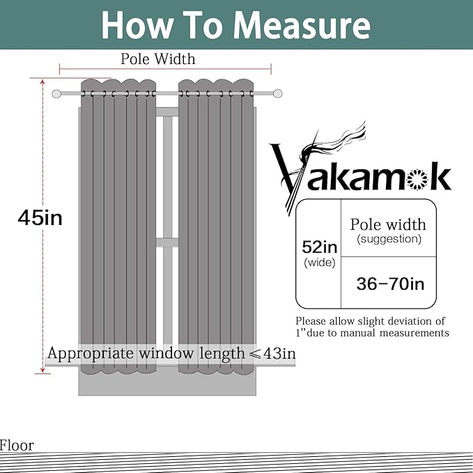 Yakamok Room Darkening Blackout Curtains for Bedroom, Light Blocking Thermal Insulated Grommet Top Drapes for Living Room,Beige,52x45Inch, 2 Panels