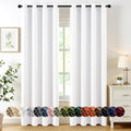 MIULEE Pure White Blackout Curtains for Bedroom Living Room 84 Inches Long 2 Panels, Thermal Insulated Room Darkening Drapes Solid Grommet Noise Reduction Light Blocking Window Treatments 50x84 Inch