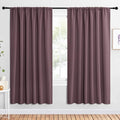 NICETOWN 2 Panels Blackout Curtains, Rod Pocket Window Curtains Room Darkning Drapes for Bedroom/Living Room, Thermal Insulated Solid Draperies for Home Office/Study, 62 by 72-Inch, Dry Rose