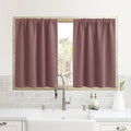 RYB HOME Cafe Blackout Curtains 24 inch Length, RV Curtains for Camper Windows, Mini Short Small Insulating Light UV Blocking Privacy Half Window Tiers, Width 42 by Length 24, Dusty Rose, 2 Panels