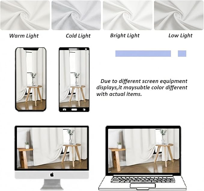 Simplebrand Ava Light Beige Light Filtering Curtains for Bedroom 84 Inch Length 2 Panels Set, Solid Thermal Insulated Privacy Nursery Window Treatment Curtains, W40 x L84 Inch, Light Beige
