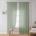 Simplebrand Sheer Curtains 72 Inches Long 2 Panels for Living Room, Dual Rod Pockets Airy Window Treatments Voile Curtains Sheer Panels Lightweight for Front Back Patio Glass Door, Sage, 42" Width