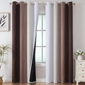 Estelar Textiler Brown and Greyish White Gradient Blackout Curtains for Bedroom, Thermal Insulated Ombre Blackout Drapes, Full Light Blocking Energy Saving Curtains for Living Room,52Wx96L,2 Panels