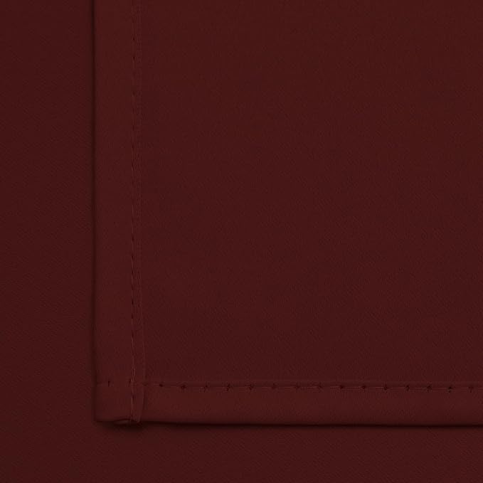 Yakamok Blackout Curtains for Bedroom, Thermal Insulated Blackout Window Curtains with Grommet Top for Living Room- Burgundy Red- 38W x 63L -2 Panels