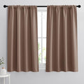 RYB HOME 54 inch Blackout Curtains for Living Room, Rod Pocket Thermal Insulated Small Window Drapes Room Darkening Shades for Bedroom Studio Dorm, W 42 x L 54 inch, Set of 2 Panels, Mocha