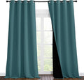 NICETOWN 100% Blackout Blinds, Laundry Room Decor Window Treatment Curtains, Thermal Insulated Energy Smart Drapes and Draperies for Villa, Hall and Studio, Sea Teal, Set of 2, 55 inches x 96 inches