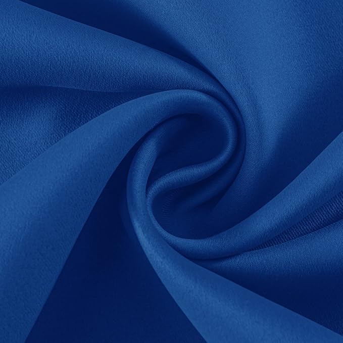 Joydeco Blackout Curtains 72 Inch Length 2 Panels Set, Thermal Insulated Long Curtains& Drapes 2 Burg, Room Darkening Grommet Drapes for Living Room Bedroom Window (W52 x L72 Inch, Royal Blue)