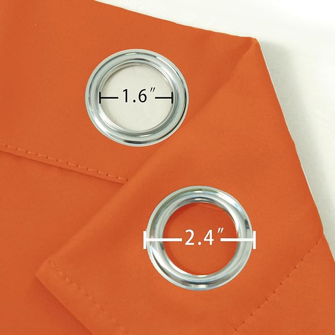 LEMOMO Orange Blackout Curtains 42 x 54 Inch Length Set of 2 Panels Grommet Bedroom Curtains for Living Room