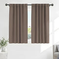 PONY DANCE Thermal Blackout Curtains - Short Length Curtain Draperies Thermal Insulated Drapes Panels with Back Tab Light Block for Bedroom Bathroom, 52 W x 54 L, Mocha, 2 PCs