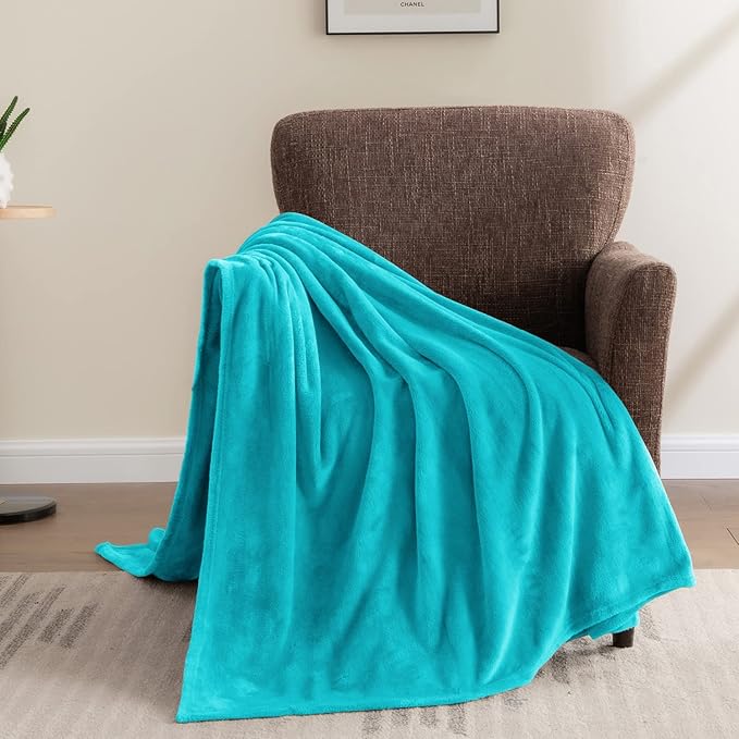 BEDELITE Fleece Blankets Twin Size Teal Throw Blankets for Couch & Bed, Plush Cozy Fuzzy Blanket, Super Soft & Warm Blankets for Spring and Summer