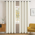 MIULEE Blackout Curtains for Bedroom Living Room Thermal Insulated Room Darkening Grommet Top Solid Light Blocking Drapery Set of 2 Window Panels 52 x 72 Inches Cream