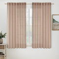MIULEE Natural Beige Linen Curtains 54 Inch Length 2 Panels for Bedroom Living Room, Soft Linen Textured Window Drapes Semi Sheer Light Filtering Back Tab Rod Pocket Farmhouse Burlap Look Decor