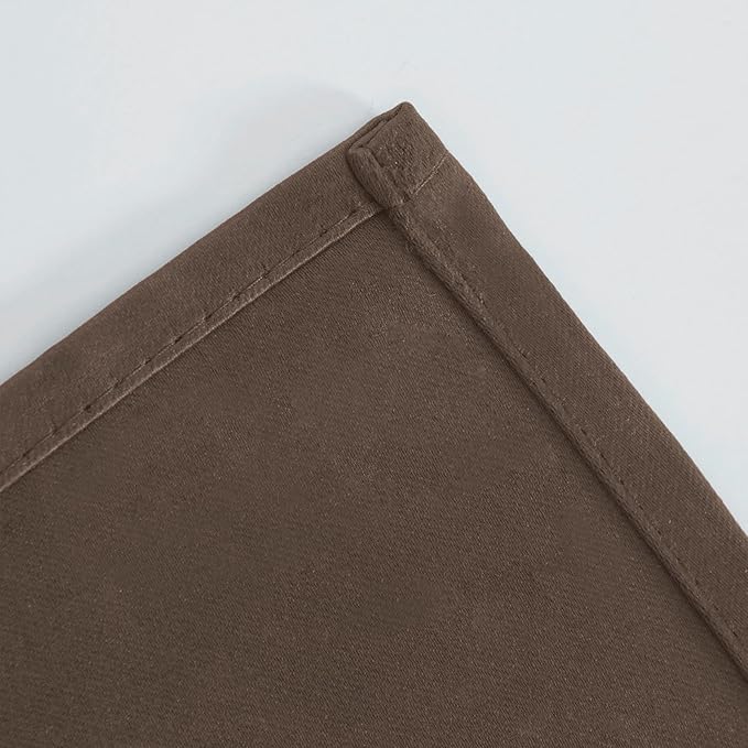 LEMOMO Blackout Curtains 52 x 90 Inch Long Chocolate Curtains Set of 2 Panels Room Darkening Curtains for Bedroom and Living Room