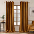 MIULEE Velvet Curtains Golden Brown Elegant Grommet Curtains Thermal Insulated Soundproof Room Darkening Curtains/Drapes for Classical Living Room Bedroom Decor 52 x 90 Inch Set of 2