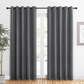 NICETOWN Bedroom Curtains Blackout Drapery Panels, Three Pass Microfiber Thermal Insulated Solid Ring Top Blackout Window Curtains/Drapes (Two Panels, 60 x 84 inches, Gray)