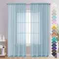 OVZME Sky Blue Sheer Curtains 84 Inches Long 2 Panels - Soft Light Filtering Window Sheer Panels for Living Room/Bedroom, Top Dual Rod Pocket, 1 Pair, Each 42Wx84L Inches