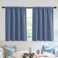 RYB HOME Short Blackout Curtains for Small Window, Sunmmer Heat Light Blocking Privacy Protection Curtains for Sunroom Laundry Room Stair Window, Width 52 by Length 36, Stone Blue, Set of 2