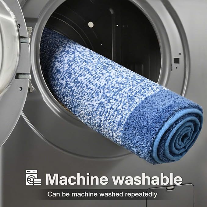 Bathroom Rugs 30x20 Non Slip Washable, Blue Bath Mat for Bathroom Floor Tub, Soft Absorbent Quick Dry Mats for Shower, Bathtub,Home Decor