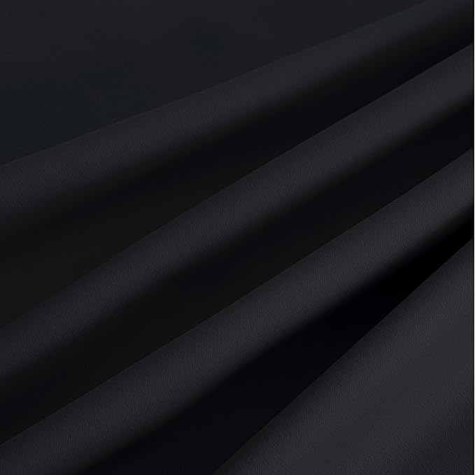 NICETOWN Blackout Curtains Grommet 2 Panels Black Drapes 95Inches Long