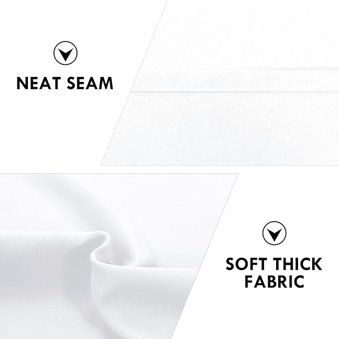 DWCN White Curtains for Living Room Thermal Insulated, 50% Light Blocking Curtains for Bedroom, Dining Room Window, W 42x L 63 Inch, Set of 2 Rod Pocket Curtain Panels