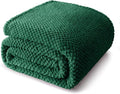 Whale Flotilla Twin Size Fuzzy Fleece Blanket for Bed, 60x80 Inch Fluffy Warm Soft Jacquard Blankets for All Season, Lightweight and Cozy, Deep Green