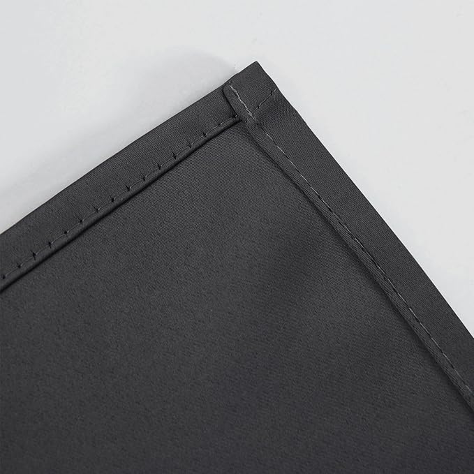 LEMOMO Dark Grey Blackout Curtains/38 x 54 Inch/Set of Two Panels Grommet Living Room Curtains