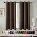 MIULEE Chocolate Brown Blackout Curtains - Bedroom Window Treatment Curtains Thermal Insulated Room Darkening Drapes for Living Room Kitchen Grommet Drapery, 40 x 45 Inches Long, 2 Panels