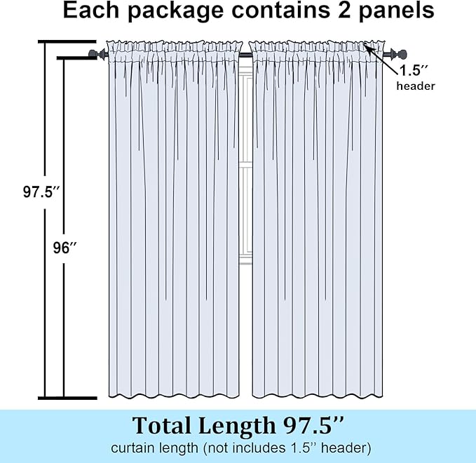Simplebrand Burgundy Red Sheer Curtains 96 Inches Long, Light Filtering Rod Pocket Solid Color Window Sheer Curtain Panels, Elegant Curtains & Drapes for Living Room, Bedroom 2 Panels, 59" W x 96" L