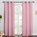 NICETOWN 84 inches Blackout Curtains for Office and Theater, Thermal Insulated Solid Grommet Drapes for Living Room (Crystal Pink, 1 Pair, 42 inches Wide)