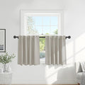 PONY DANCE Cream Draperies & Curtains - Room Darkening Back Tab Top Thermal Insulated Noise Reducing Short Curtain Panels for Kitchen Bedroom, 42 Wide x 36 Inches Long, Cream, 2 PCs